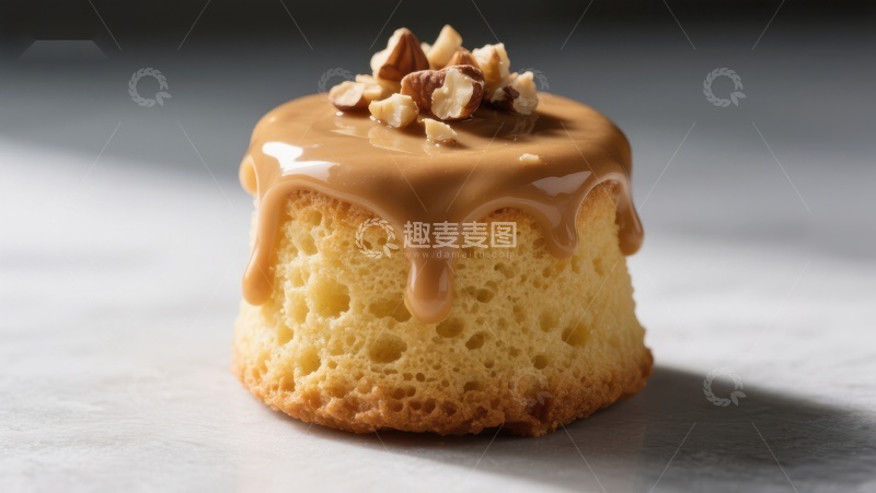 高清大图下载【趣麦麦图】焦糖坚果小蛋糕