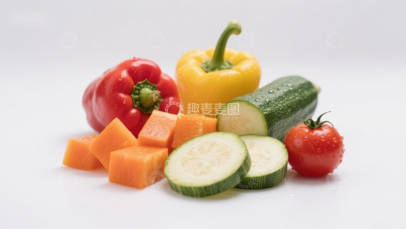 高清大图下载【趣麦麦图】新鲜蔬菜组合展示