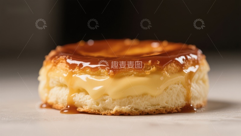 高清大图下载【趣麦麦图】焦糖奶油蛋糕特写
