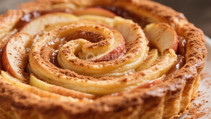 高清大图下载【趣麦麦图】苹果玫瑰挞，精致甜点