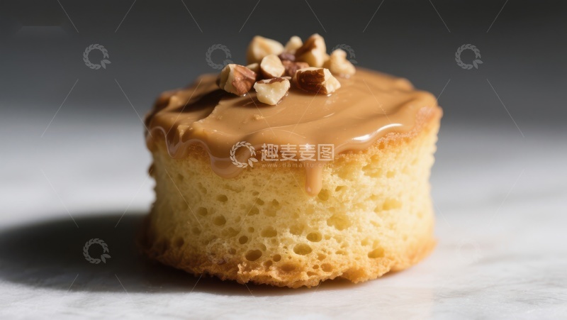 高清大图下载【趣麦麦图】焦糖坚果小蛋糕
