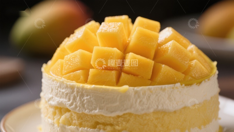 高清大图下载【趣麦麦图】芒果奶油蛋糕