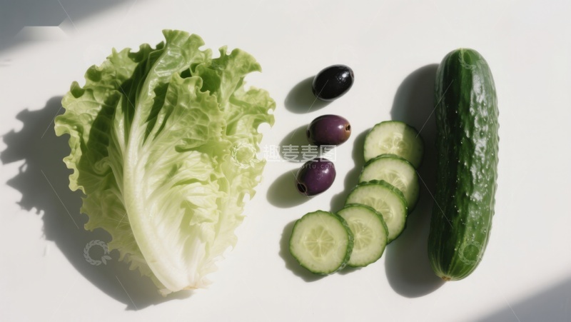 高清大图下载【趣麦麦图】新鲜蔬菜与橄榄静物