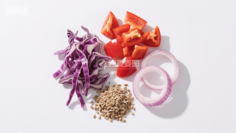 高清大图下载【趣麦麦图】切好的蔬菜与种子