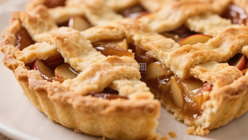 高清大图下载【趣麦麦图】金黄酥皮苹果派