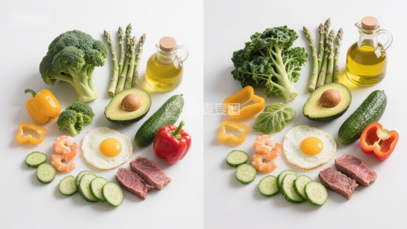 高清大图下载【趣麦麦图】新鲜蔬菜与食材摆拍对比