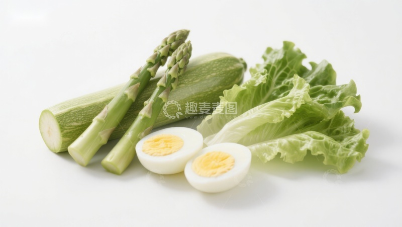高清大图下载【趣麦麦图】新鲜蔬菜与煮鸡蛋组合
