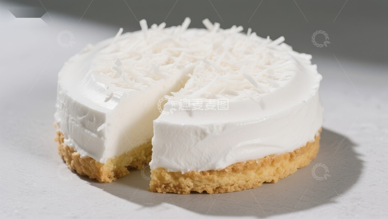 高清大图下载【趣麦麦图】椰蓉奶油蛋糕切片展示