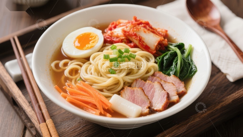 高清大图下载【趣麦麦图】美味拉面配菜丰富