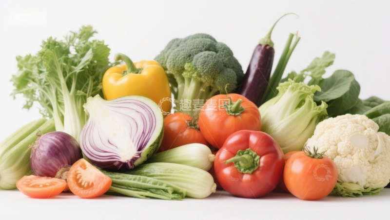 高清大图下载【趣麦麦图】新鲜蔬菜组合展示