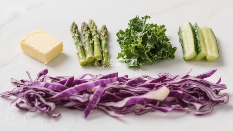 高清大图下载【趣麦麦图】新鲜蔬菜与黄油摆盘