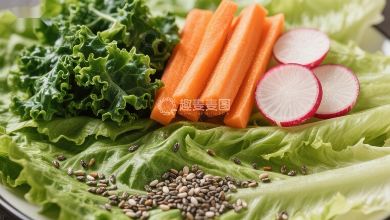 高清大图下载【趣麦麦图】新鲜蔬菜沙拉食材组合