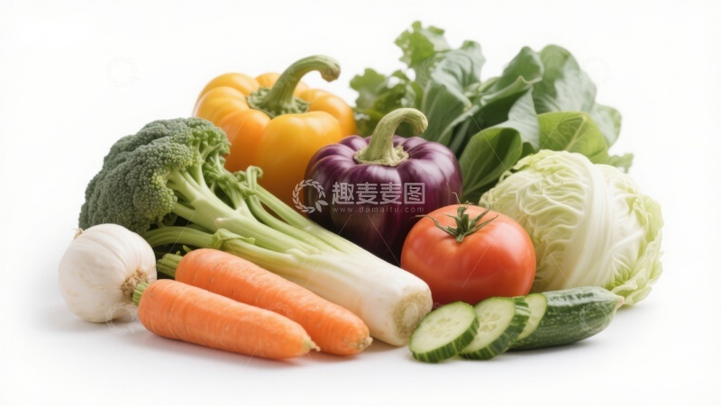 高清大图下载【趣麦麦图】新鲜蔬菜组合展示