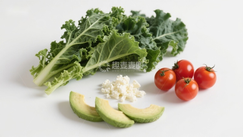 高清大图下载【趣麦麦图】新鲜蔬菜与鳄梨切片