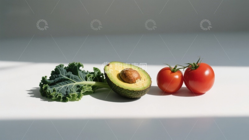 高清大图下载【趣麦麦图】新鲜蔬菜与牛油果静物
