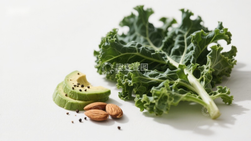 高清大图下载【趣麦麦图】羽衣甘蓝牛油果坚果组合