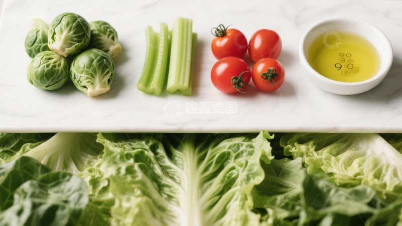 高清大图下载【趣麦麦图】新鲜蔬菜与橄榄油摆盘