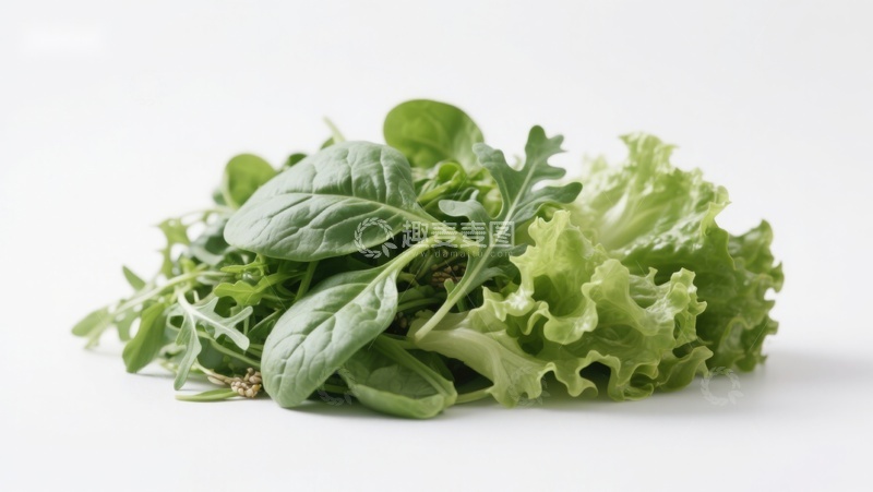 高清大图下载【趣麦麦图】新鲜绿色叶菜混合堆叠