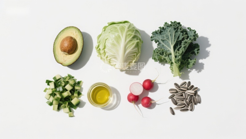 高清大图下载【趣麦麦图】新鲜蔬菜与健康食材组合