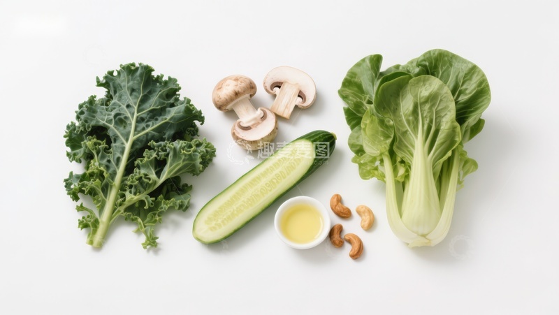 高清大图下载【趣麦麦图】新鲜蔬菜与坚果食材摆拍
