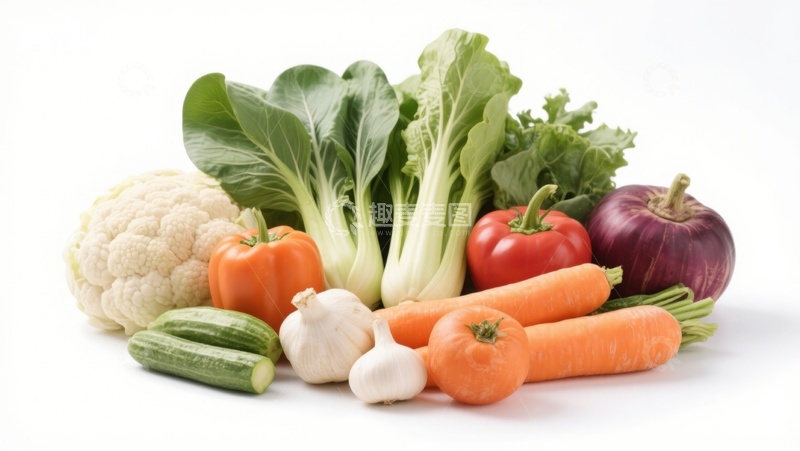 高清大图下载【趣麦麦图】新鲜蔬菜组合展示