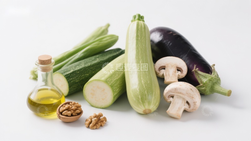 高清大图下载【趣麦麦图】新鲜蔬菜与橄榄油组合
