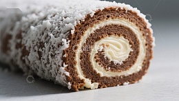 椰蓉巧克力奶油蛋糕卷