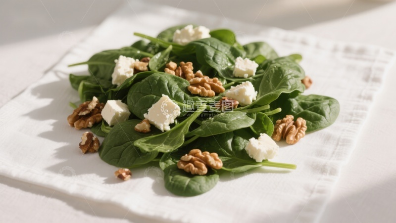 高清大图下载【趣麦麦图】菠菜核桃羊奶酪沙拉