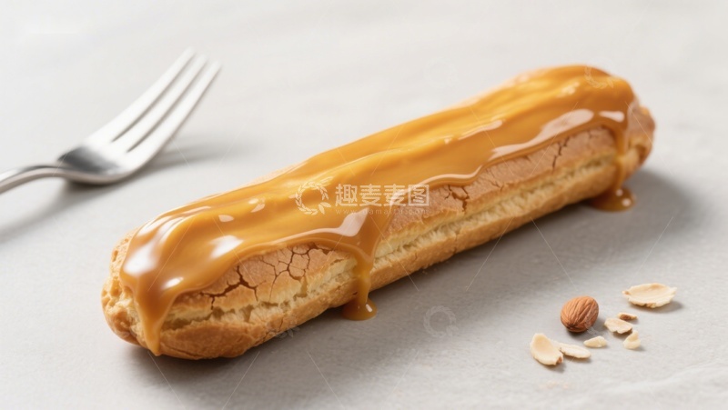 焦糖酱覆盖的长条酥点