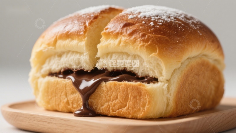 高清大图下载【趣麦麦图】巧克力夹心面包，诱人甜蜜