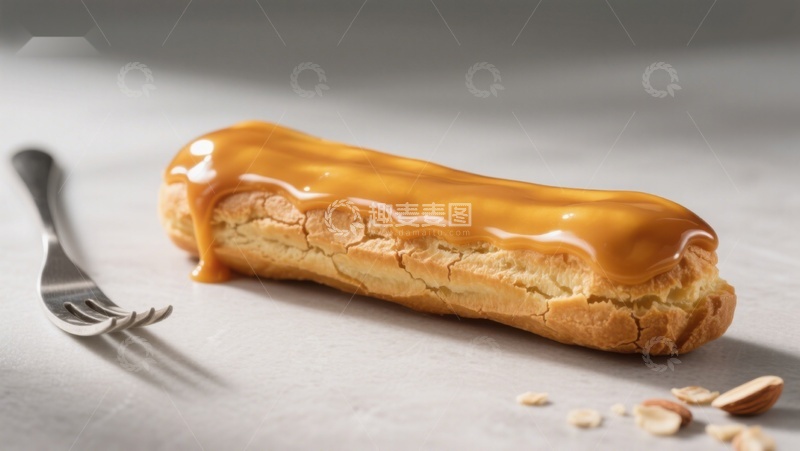 高清大图下载【趣麦麦图】焦糖淋面的长形酥饼
