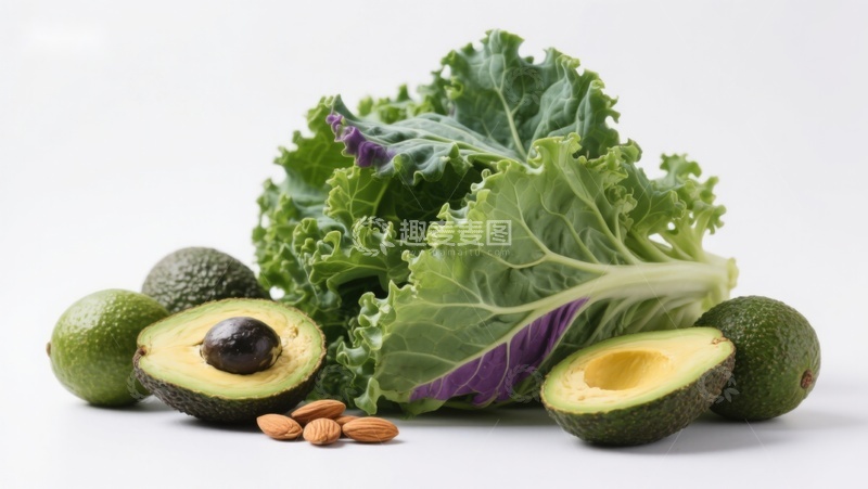 高清大图下载【趣麦麦图】新鲜牛油果与羽衣甘蓝组合