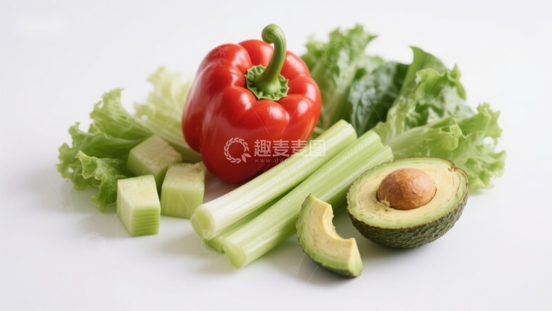 高清大图下载【趣麦麦图】新鲜蔬菜与牛油果组合