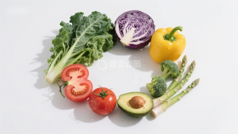高清大图下载【趣麦麦图】新鲜蔬菜环绕排列