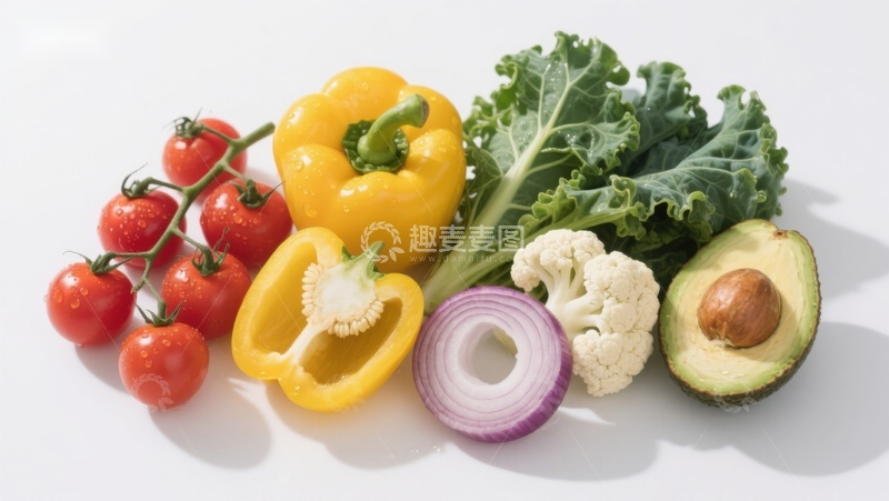 高清大图下载【趣麦麦图】新鲜蔬菜水果组合展示