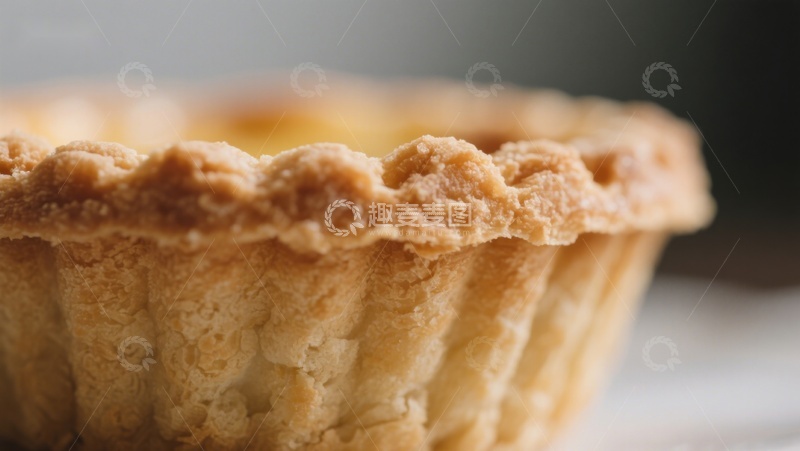 高清大图下载【趣麦麦图】金黄色酥皮挞壳特写