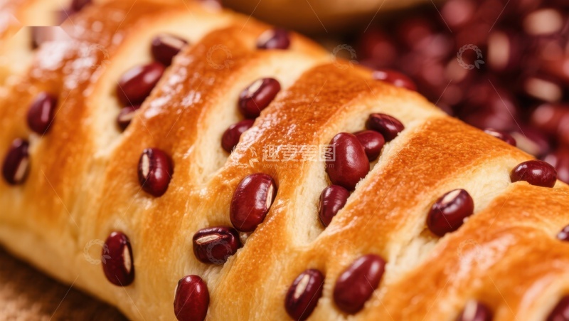 高清大图下载【趣麦麦图】红豆面包特写
