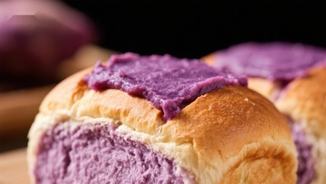 紫薯面包特写，诱人美食