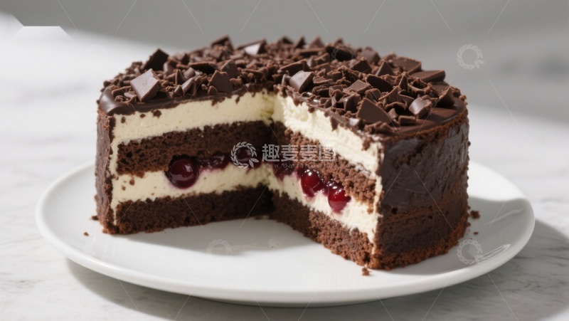 高清大图下载【趣麦麦图】巧克力樱桃夹心蛋糕