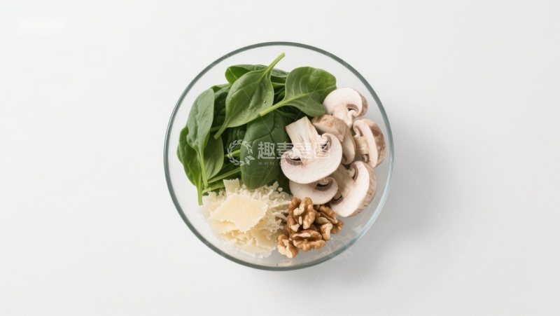 高清大图下载【趣麦麦图】玻璃碗中的蔬菜与坚果