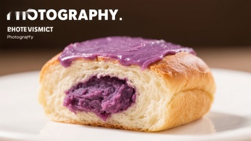 紫薯面包，诱人甜点特写