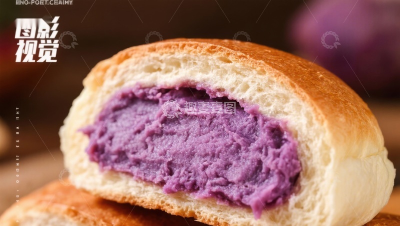 高清大图下载【趣麦麦图】紫薯面包切面展示