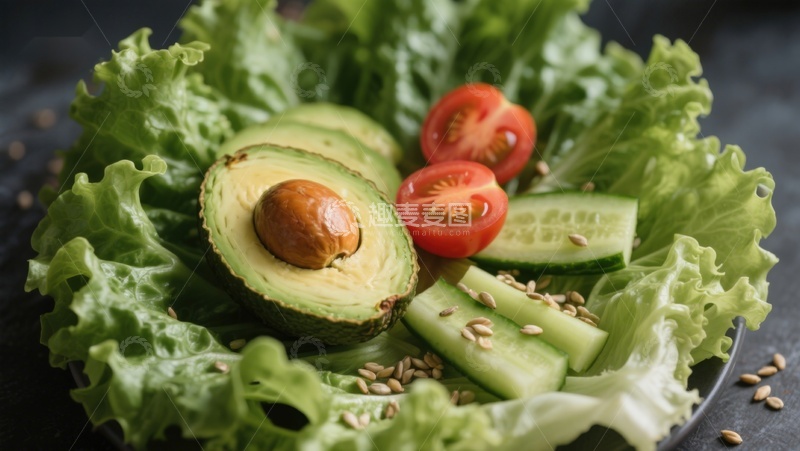 高清大图下载【趣麦麦图】新鲜蔬菜沙拉特写