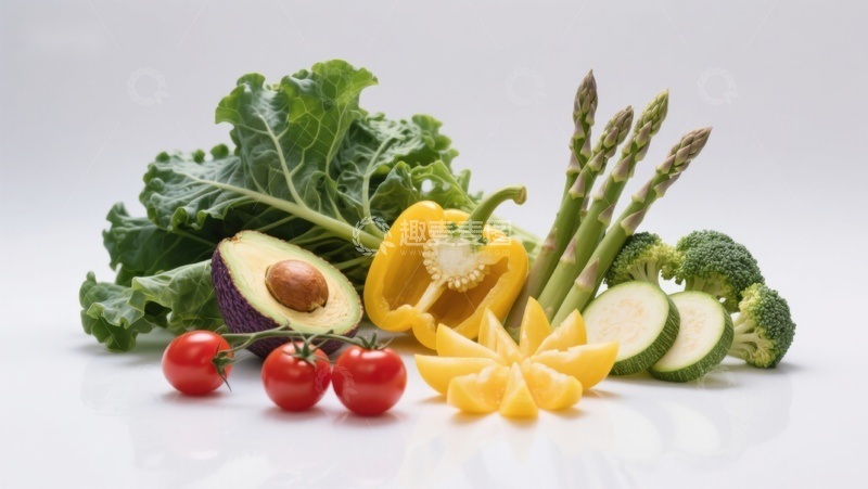 高清大图下载【趣麦麦图】新鲜蔬菜与水果组合展示