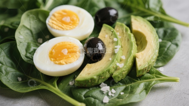 高清大图下载【趣麦麦图】牛油果鸡蛋沙拉特写