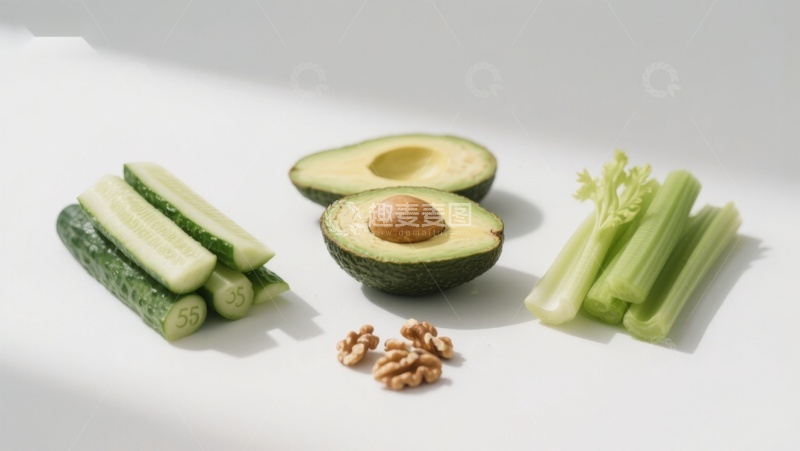 高清大图下载【趣麦麦图】新鲜蔬果与坚果组合