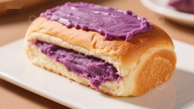 高清大图下载【趣麦麦图】紫薯面包，软糯香甜