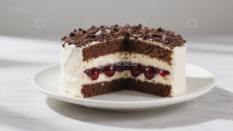 高清大图下载【趣麦麦图】巧克力樱桃夹心蛋糕