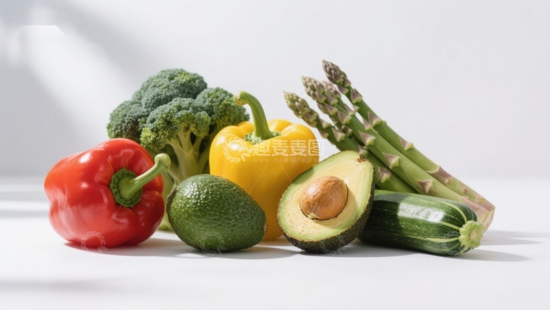 高清大图下载【趣麦麦图】新鲜蔬菜与水果静物展示