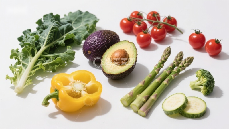 高清大图下载【趣麦麦图】新鲜蔬菜与水果组合展示